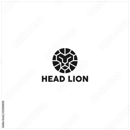 Lion Head Silhouette Logo design vector template
