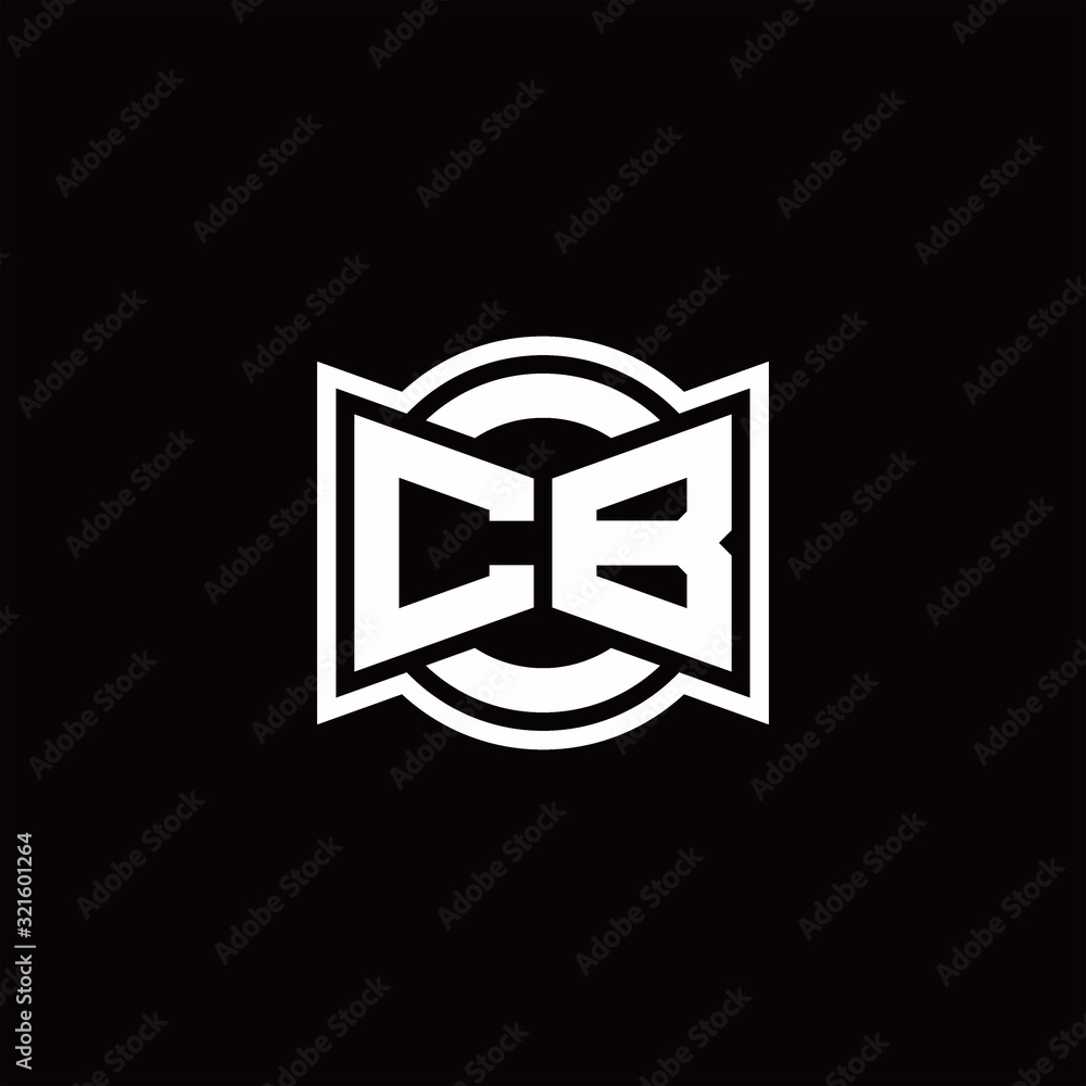 CB logo monogram with ribbon style circle rounded design template CB logo monogram with ribbon style circle rounded design template