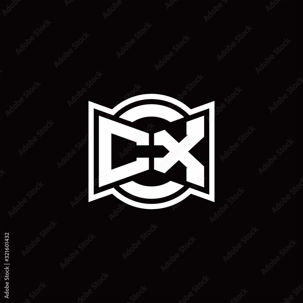 CX logo monogram with ribbon style circle rounded design template CX logo monogram with ribbon style circle rounded design template