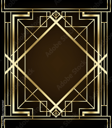 Art Deco vintage patterns and design elements. Retro party geometric background set 1920s style. Vector illustration for glamour party, thematic wedding or textile prints.