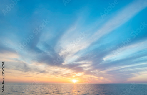 Sky background and sea sunset