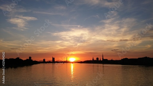 Sunset river city