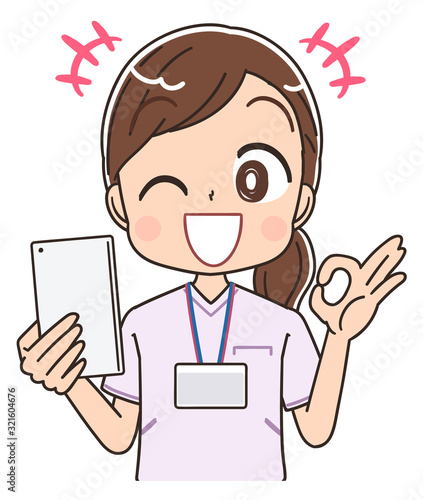 看護師 白衣 女 イラスト ナース マンガ 医療 かわいい