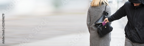 Person Stealing Purse From Handbag