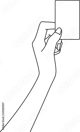  カードを持つ女性の手元