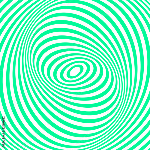 Green and white abstract striped background. Optical art. Vector.