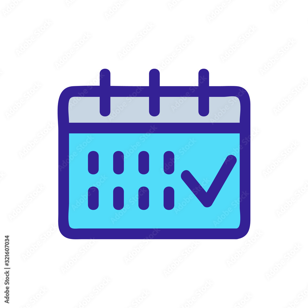 Mail calendar icon vector. Thin line sign. Isolated contour symbol illustration Mail calendar icon vector. Thin line sign. Isolated contour symbol illustration
