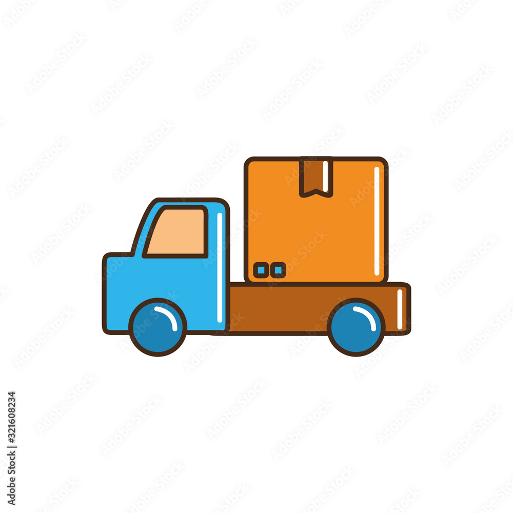 pick up transport cardboard box cargo delivery line and fill pick up transport cardboard box cargo delivery line and fill