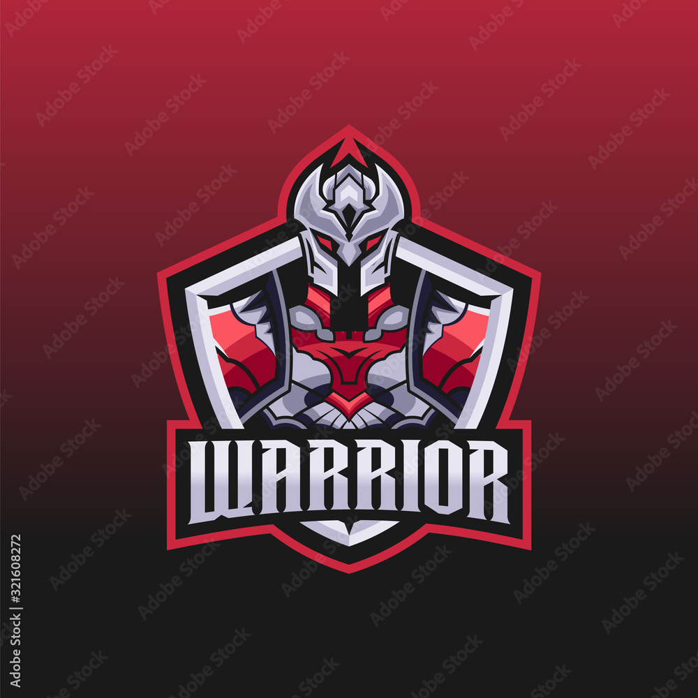 Warrior panda esport logo design for gaming club