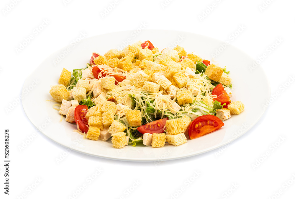 salad of different ingredients on a white plate on a wooden background salad of different ingredients on a white plate on a wooden background