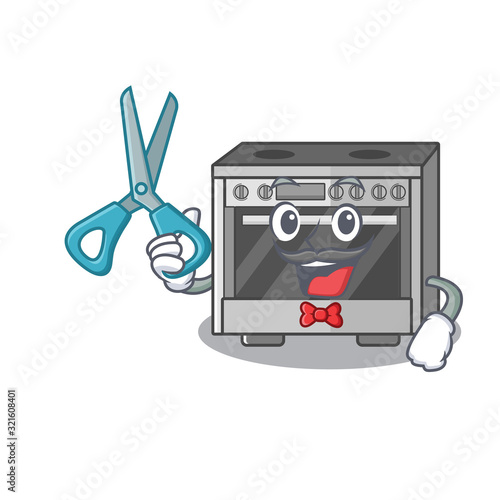 Cartoon character of Sporty Barber kitchen stove design style