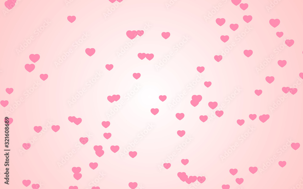 Valentine day pink hearts on pink background.