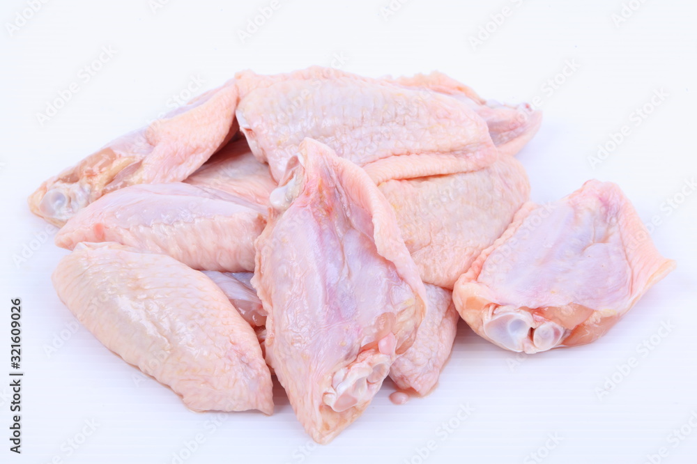 Chicken wings on white background
