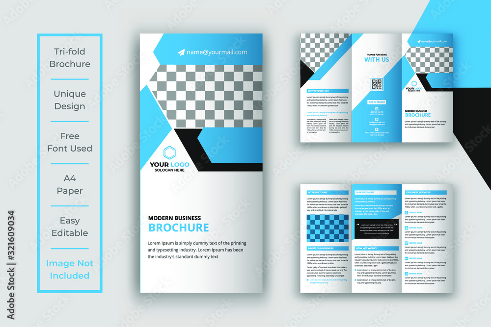 Business tri-fold brochure template design
