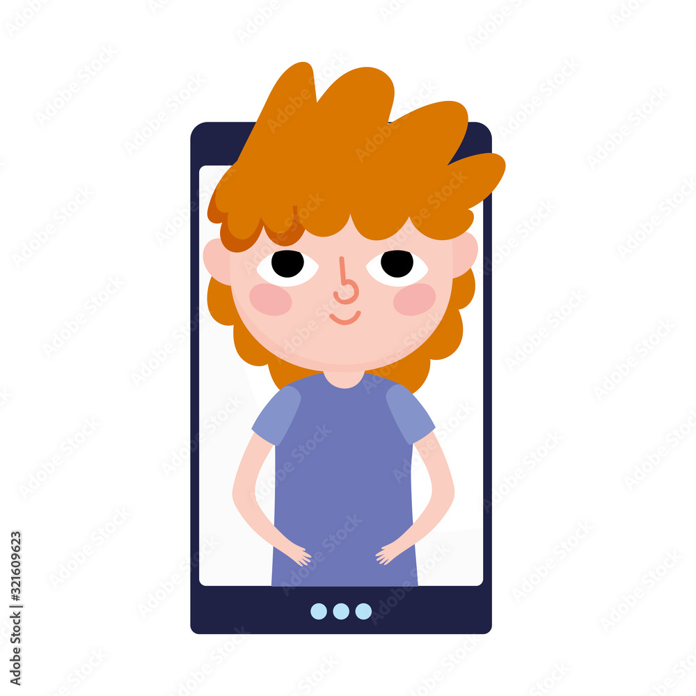 young man in screen video smartphone social media young man in screen video smartphone social media