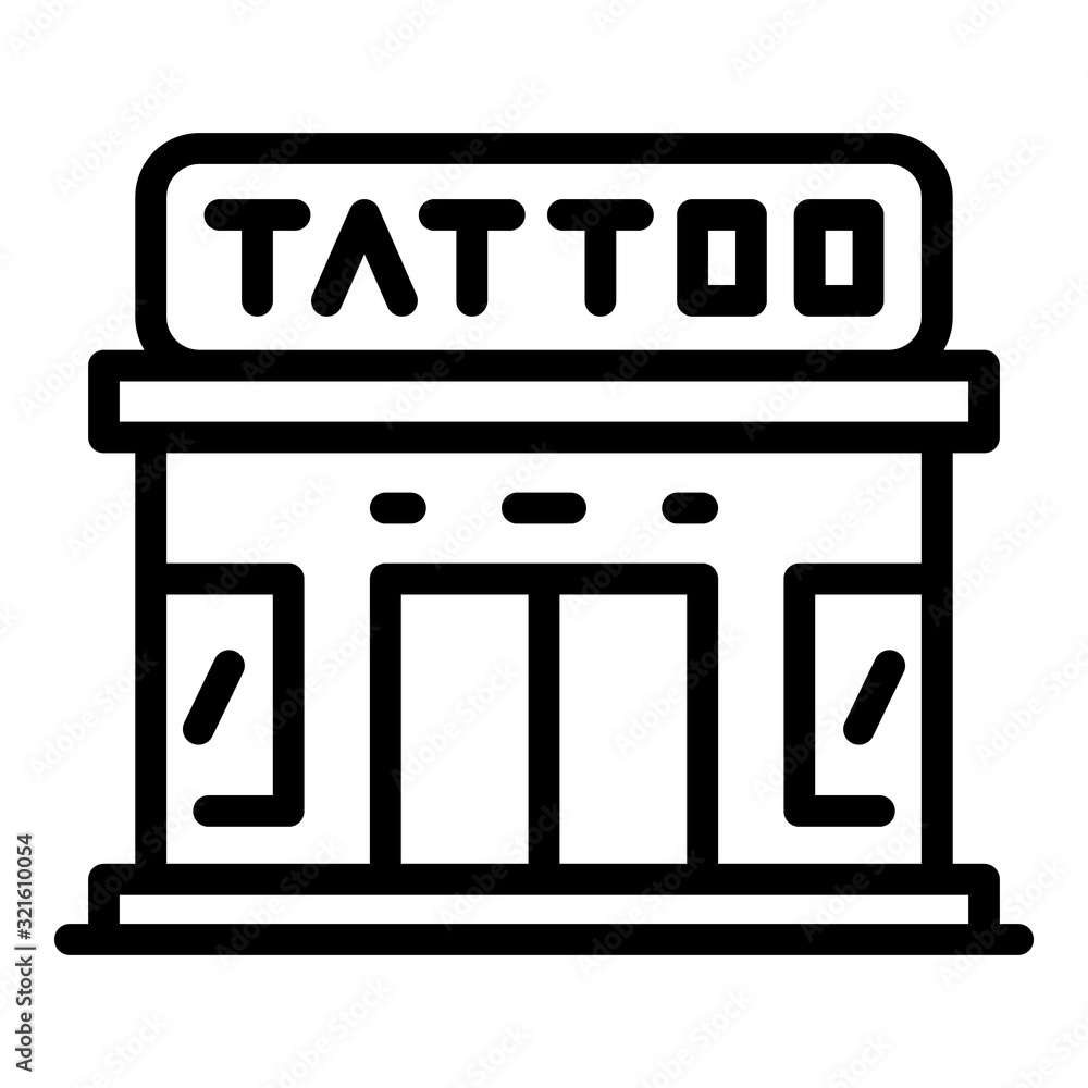 Tattoo studio icon. Outline tattoo studio vector icon for web design isolated on white background