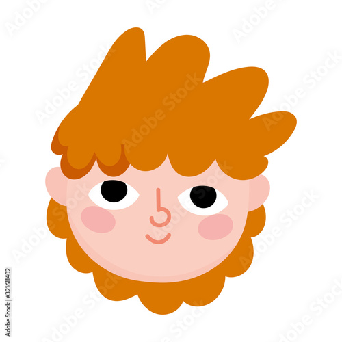 young man face cartoon character portrait icon