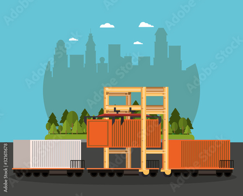 containers delivery service on the port © Jemastock