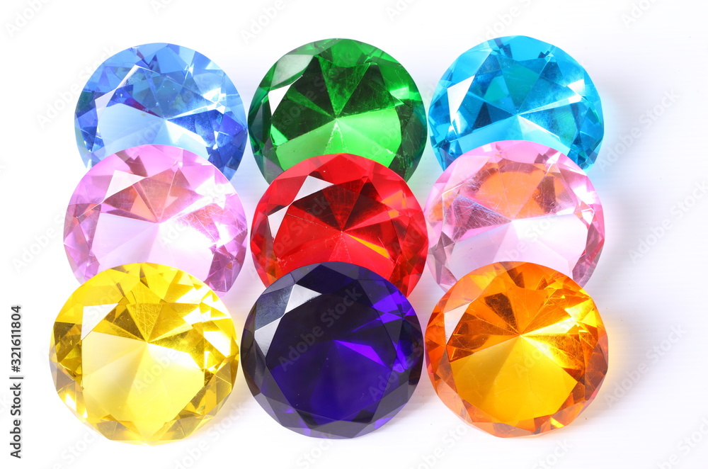 Colorful diamond on white background Colorful diamond on white background