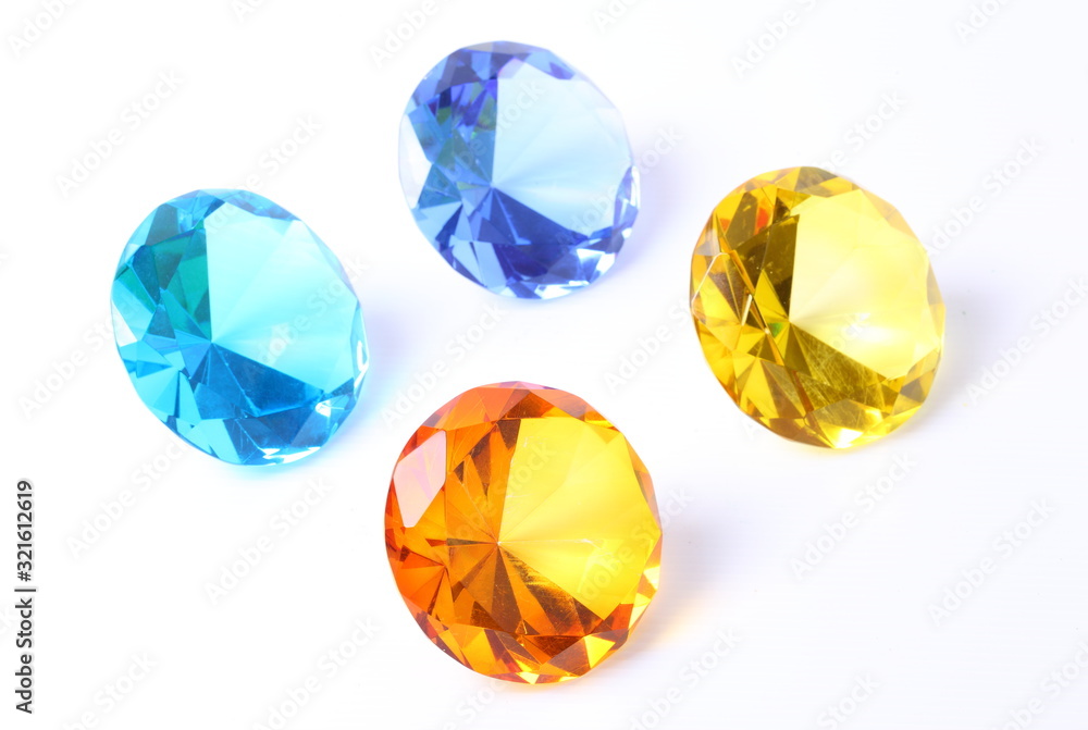 Blue and yellow diamond on white background Blue and yellow diamond on white background