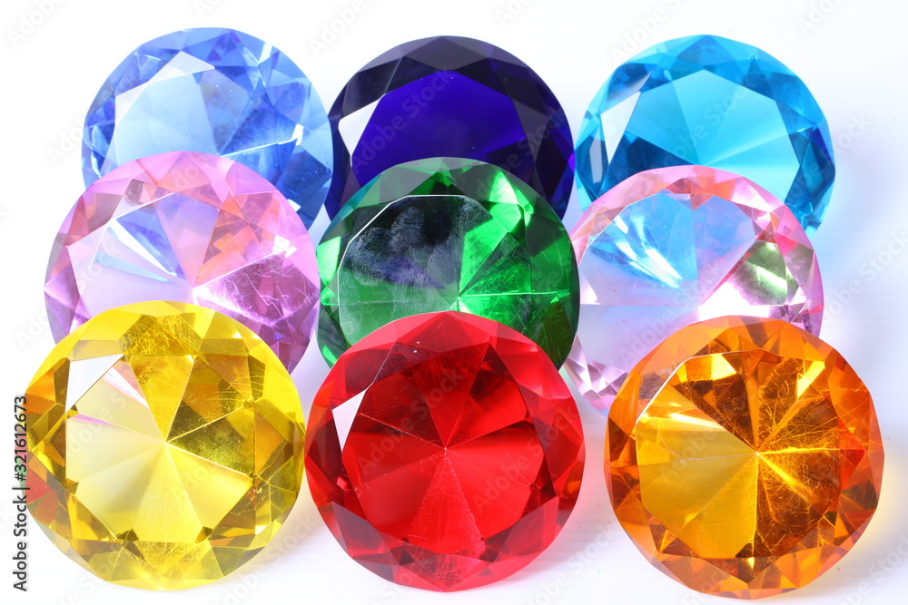 Colorful diamond on white background Colorful diamond on white background