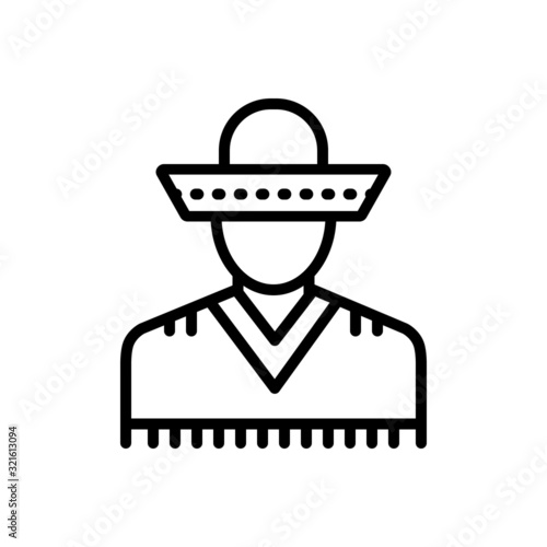 Black line icon for mexican