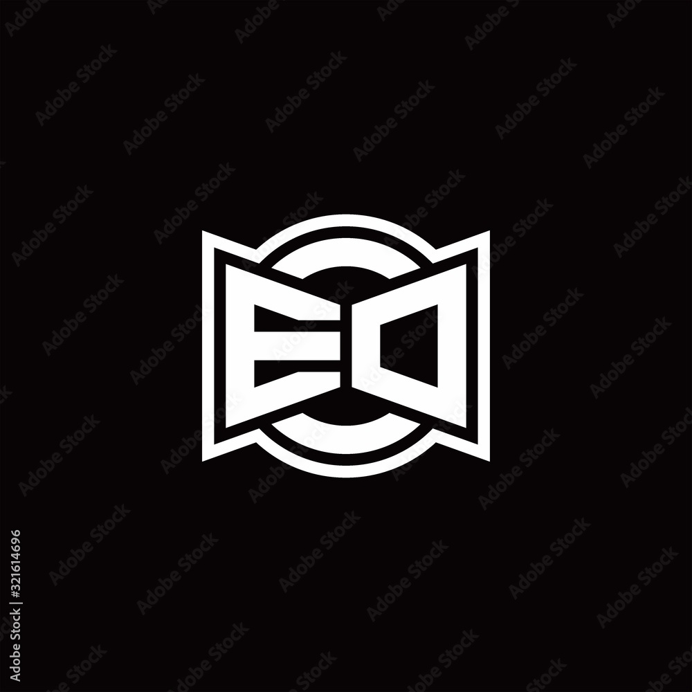 ED logo monogram with ribbon style circle rounded design template ED logo monogram with ribbon style circle rounded design template