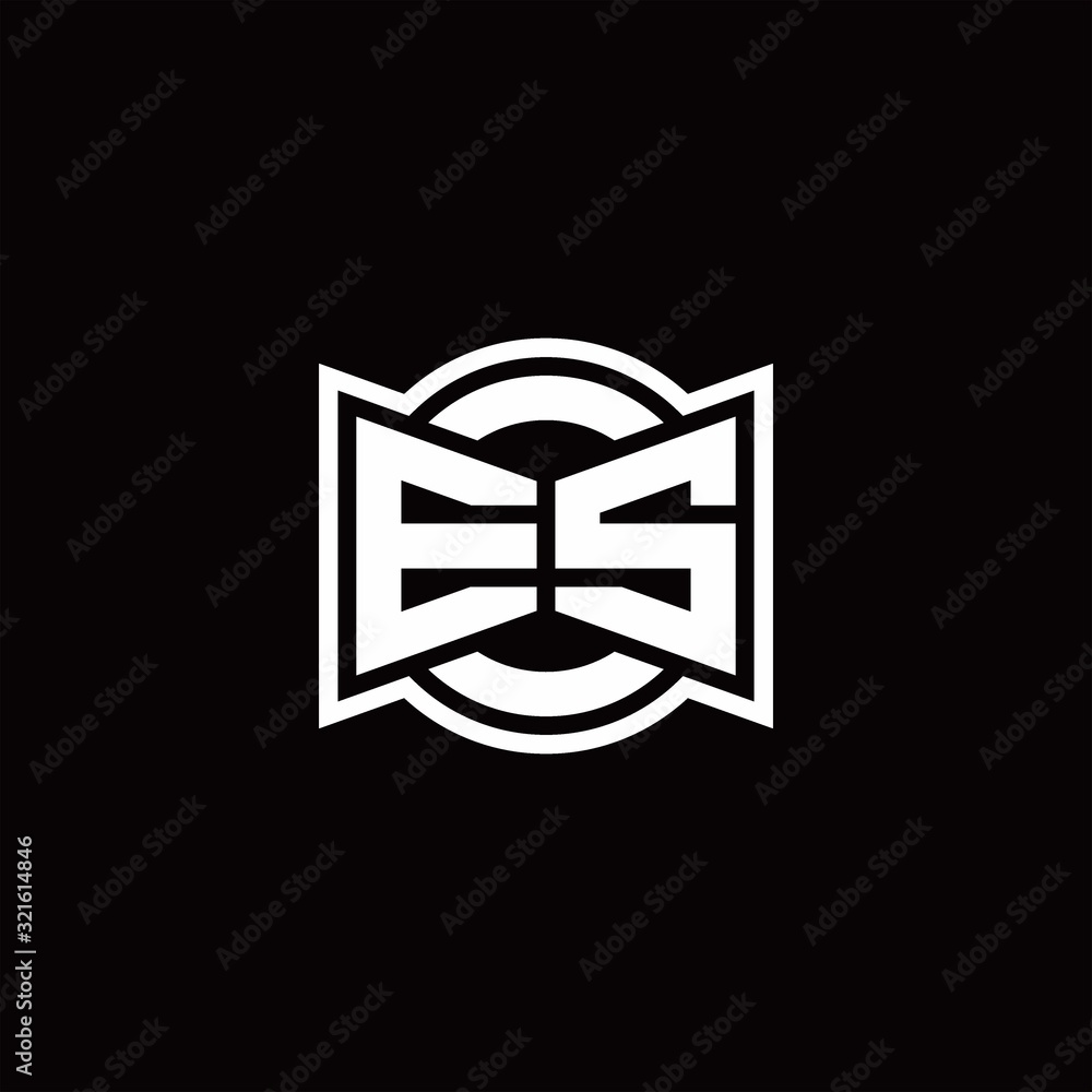 ES logo monogram with ribbon style circle rounded design template ES logo monogram with ribbon style circle rounded design template