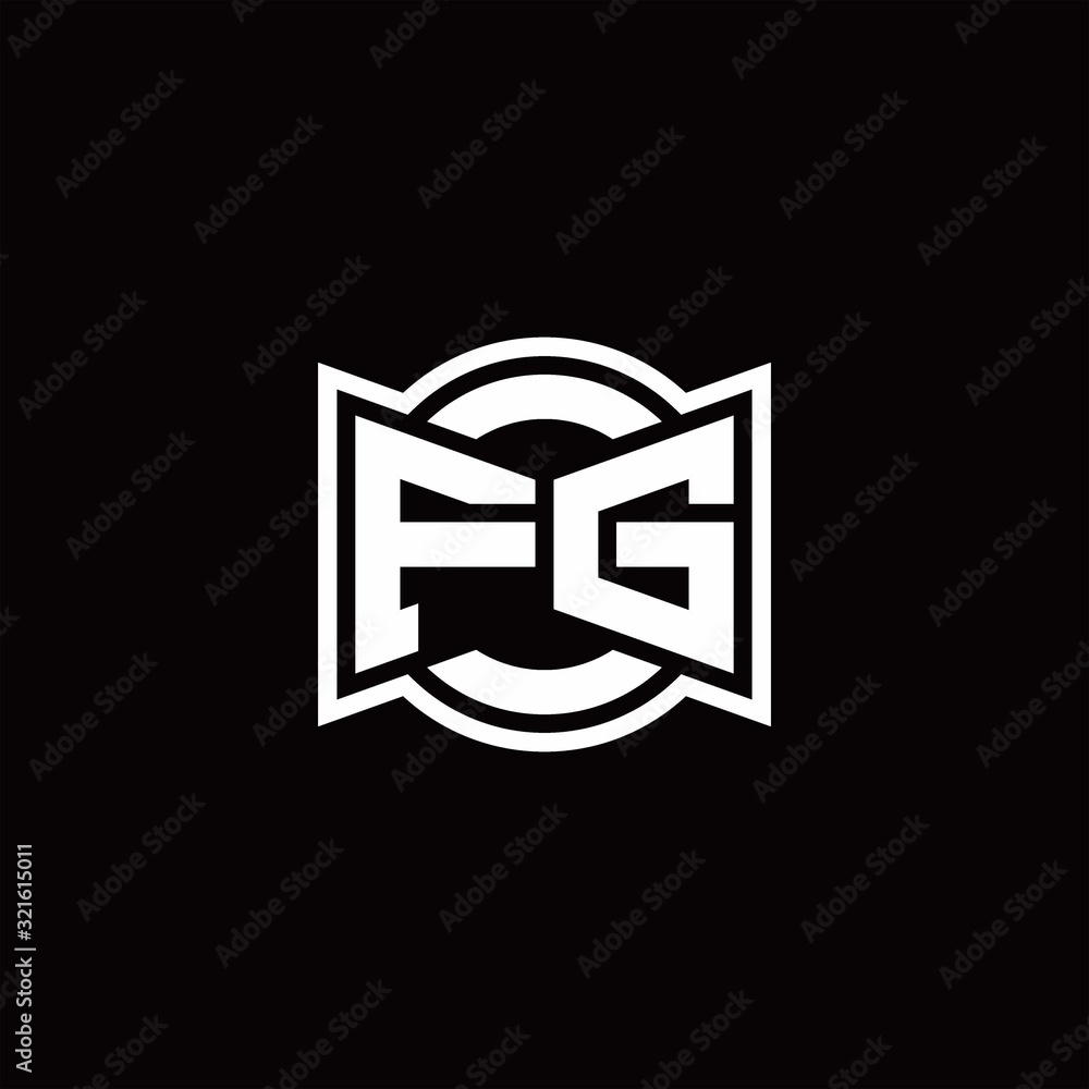 FG logo monogram with ribbon style circle rounded design template FG logo monogram with ribbon style circle rounded design template