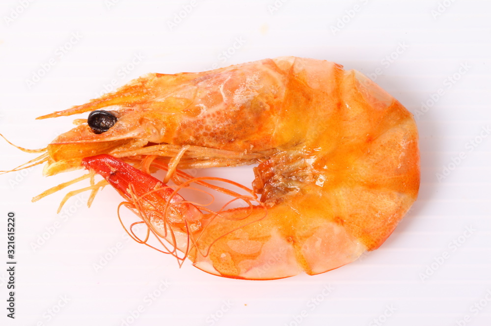 Boiled shrimp isolated on white Boiled shrimp isolated on white