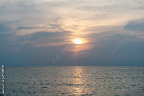 Beautiful landscape summer sea In the morning sunrise or evening sunset. Beautiful beach and tropical sea  Wave of the sea on the sand beach and Nature background