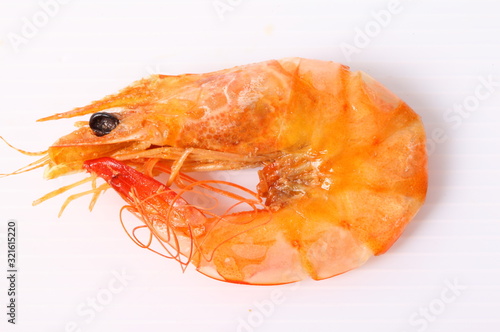 Boiled shrimp isolated on white