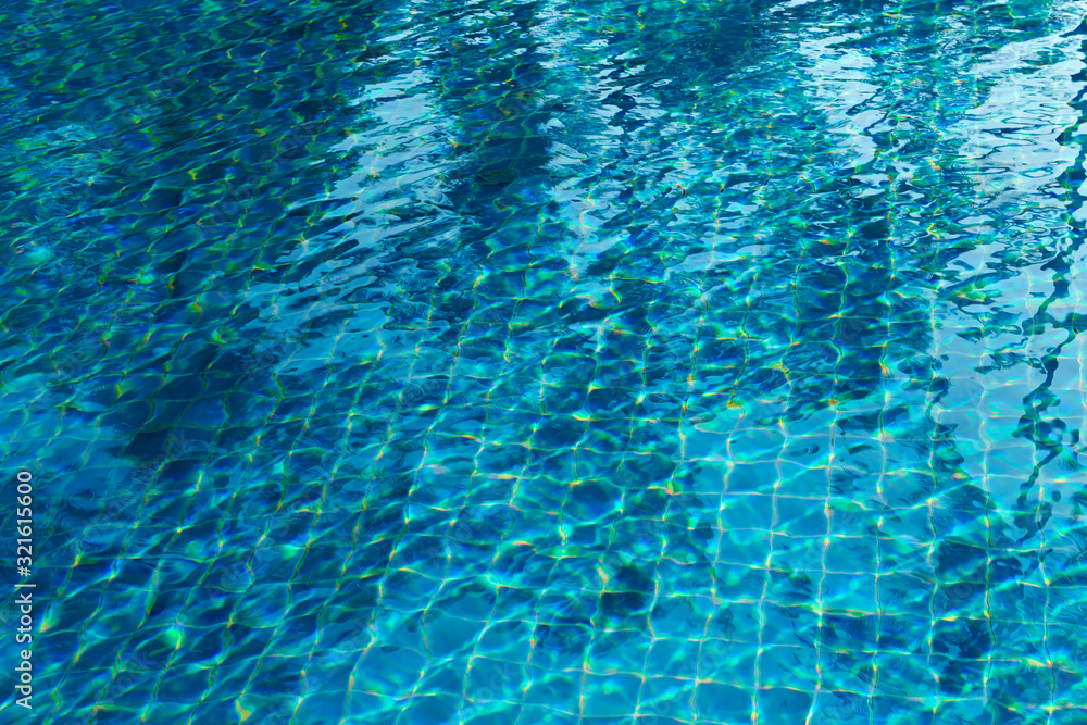 Swimming pool tiles, water surface