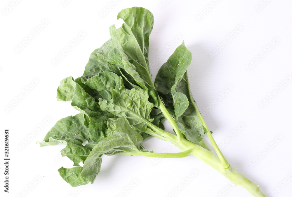 Chinese kale on white background Chinese kale on white background