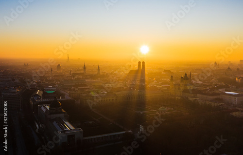 Munich from above during sunset