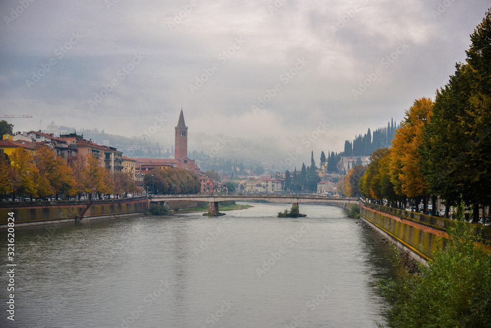 Obraz premium water canal with a tower