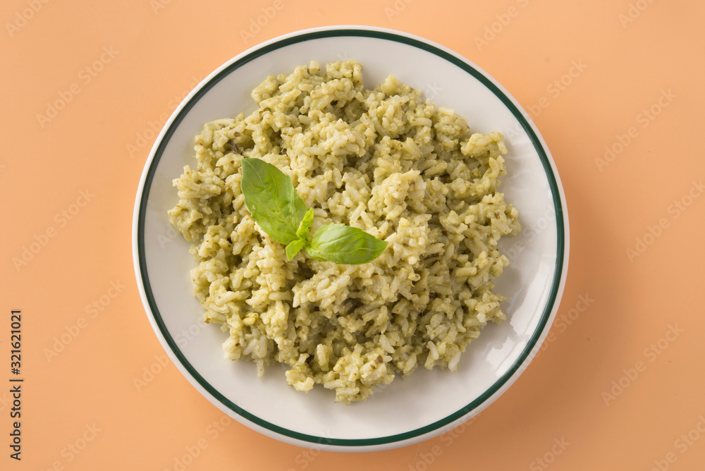 Green rice typical  food ecuadorian
