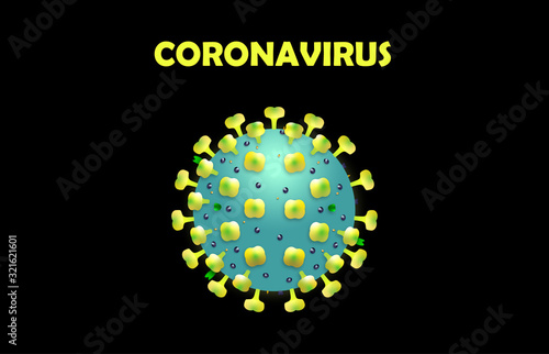 Corona Virus Novel Coronavirus on black background 2019-nCoV photo