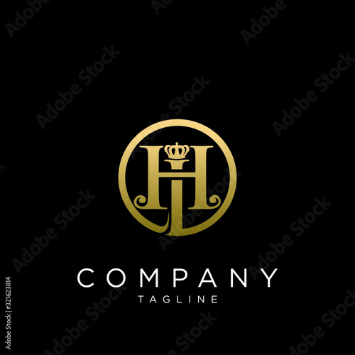 hi crown logo design vector