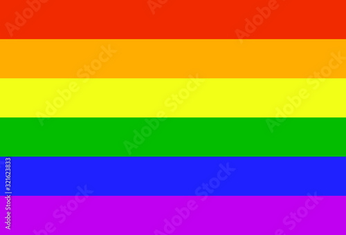 LGBT Pride rainbow flag 6 colors. Flat icon symbol of the community of sexual minorities, gays and lesbians. Stock vector illustration isolated.