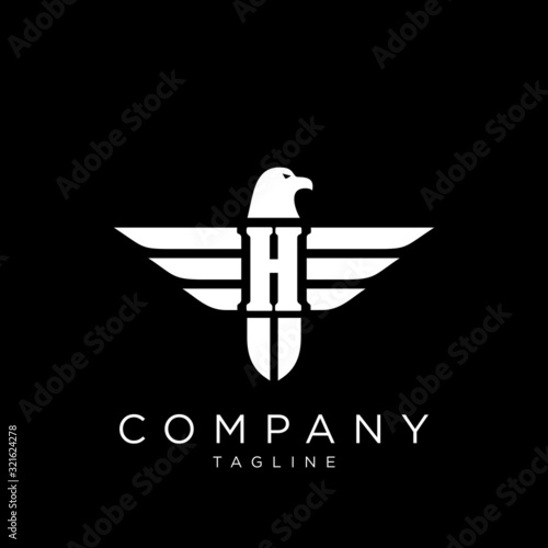 h eagle logo design