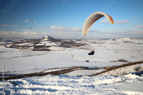 paragliding in mountains