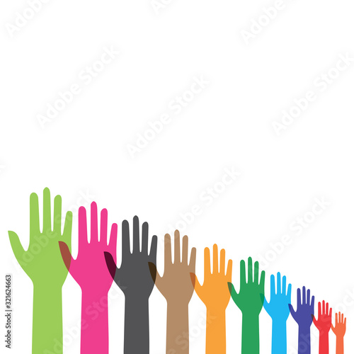 Hand symbol community care logo vector illustration design
