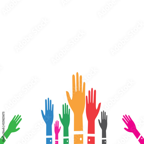 Hand symbol community care logo vector illustration design