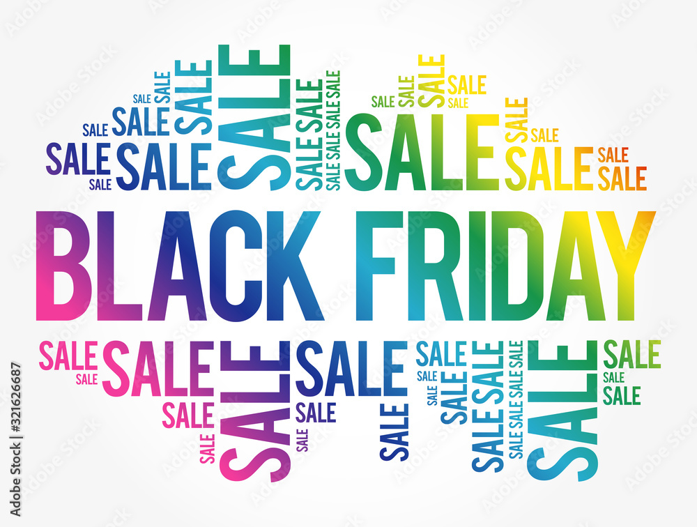 Fototapeta premium Black Friday Sale word cloud collage, business concept background
