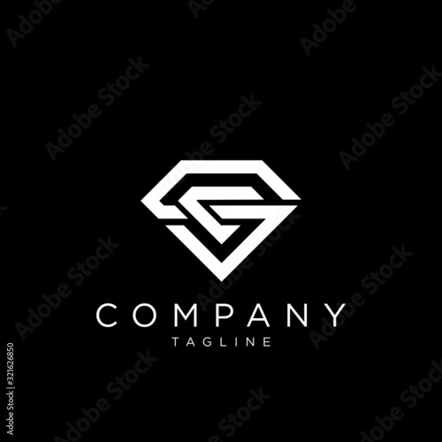 cs diamond  logo design vector