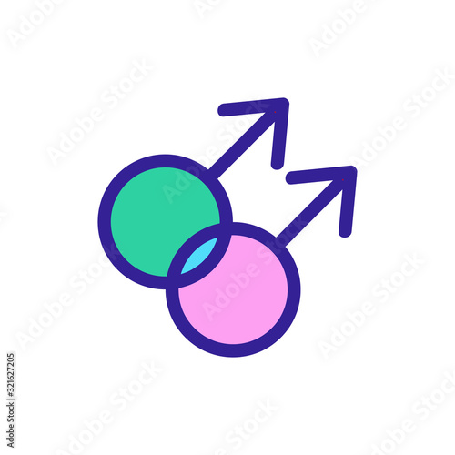 same-sex marriage icon vector. Thin line sign. Isolated contour symbol illustration