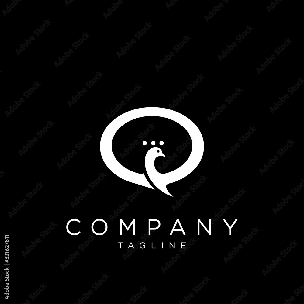 Fototapeta premium peacock talk logo design vector
