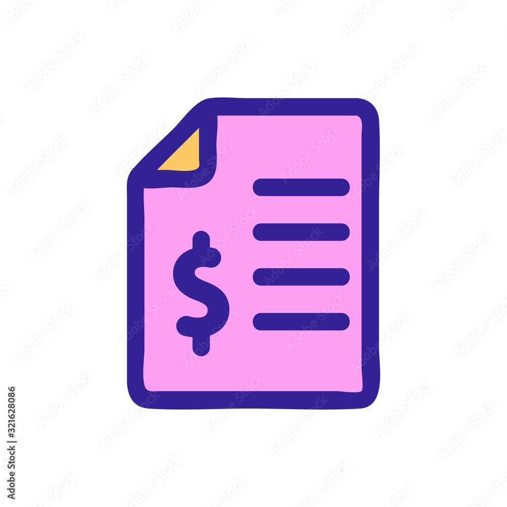 dollar paper icon vector. Thin line sign. Isolated contour symbol illustration dollar paper icon vector. Thin line sign. Isolated contour symbol illustration