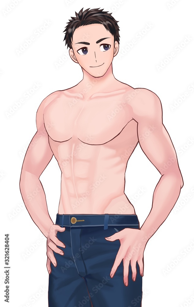 Fototapeta premium メンズ 美容 筋肉 脱毛